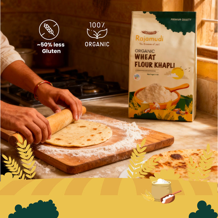 Organic Khapli Wheat Flour – Jave Godhi | Rajamudi Organics